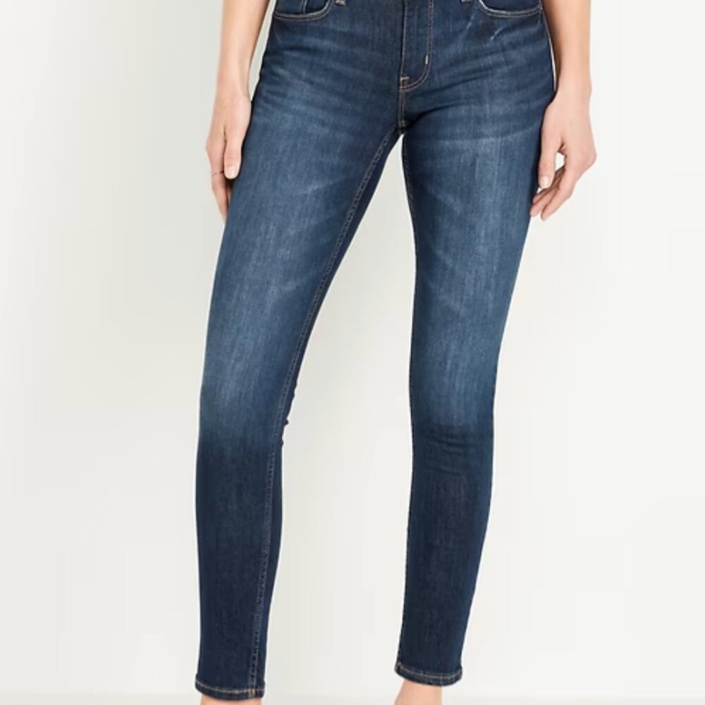 New Old‎ Navy Jeans Women's 16L Dark Wash Denim Rockstar Super Skinny Mid Rise
